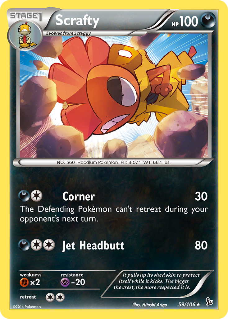 Scrafty (59/106) [XY: Flashfire] | Event Horizon Hobbies CA