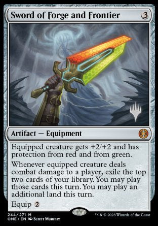 Sword of Forge and Frontier (Promo Pack) [Phyrexia: All Will Be One Promos] | Event Horizon Hobbies CA