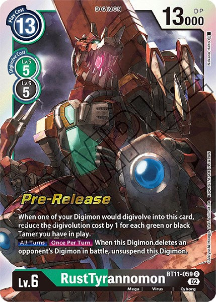 RustTyrannomon [BT11-059] [Dimensional Phase Pre-Release Promos] | Event Horizon Hobbies CA