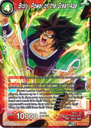 Broly, Power of the Great Ape (BT11-016) [Vermilion Bloodline 2nd Edition] | Event Horizon Hobbies CA