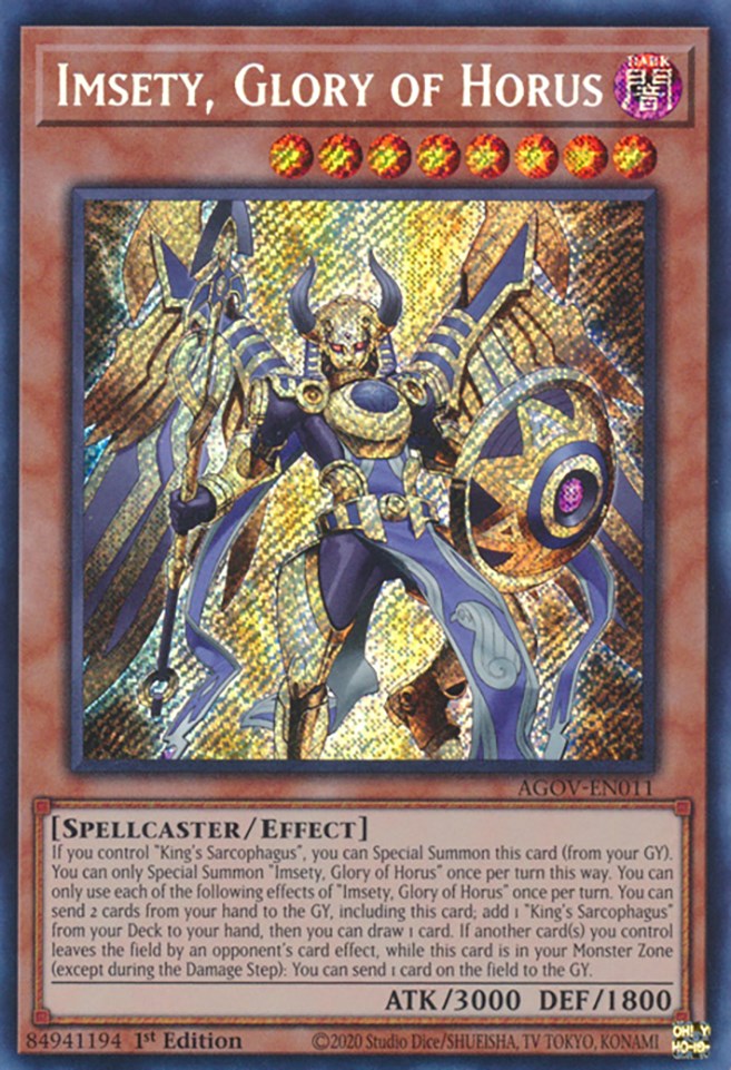 Imsety, Glory of Horus [AGOV-EN011] Secret Rare | Event Horizon Hobbies CA