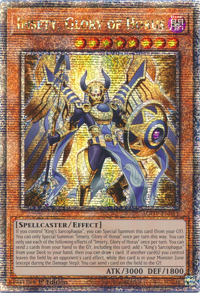 Imsety, Glory of Horus (Quarter Century Secret Rare) [AGOV-EN011] Quarter Century Secret Rare | Event Horizon Hobbies CA