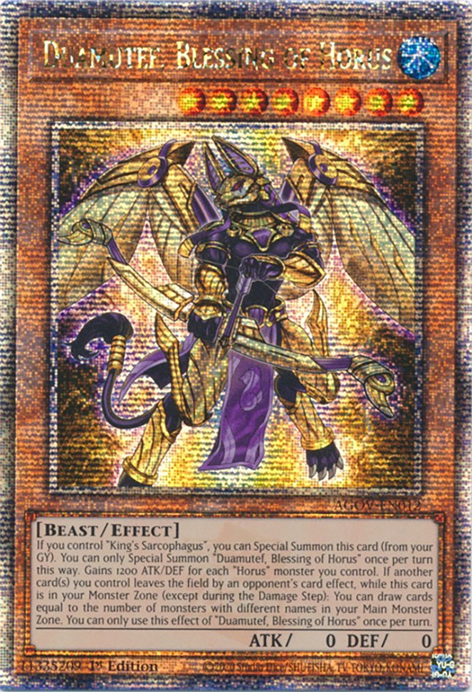 Duamutef, Blessing of Horus (Quarter Century Secret Rare) [AGOV-EN012] Quarter Century Secret Rare | Event Horizon Hobbies CA