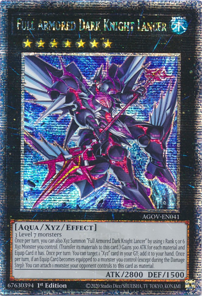 Full Armored Dark Knight Lancer (Quarter Century Secret Rare) [AGOV-EN041] Quarter Century Secret Rare | Event Horizon Hobbies CA