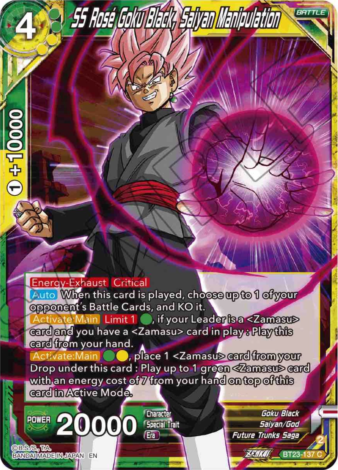 SS Rose Goku Black, Saiyan Manipulation (BT23-137) [Perfect Combination] | Event Horizon Hobbies CA
