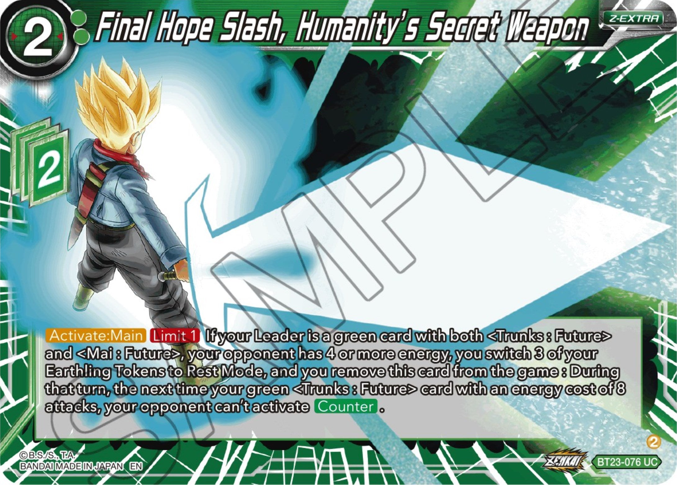 Final Hope Slash, Humanity's Secret Weapon (BT23-076) [Perfect Combination] | Event Horizon Hobbies CA