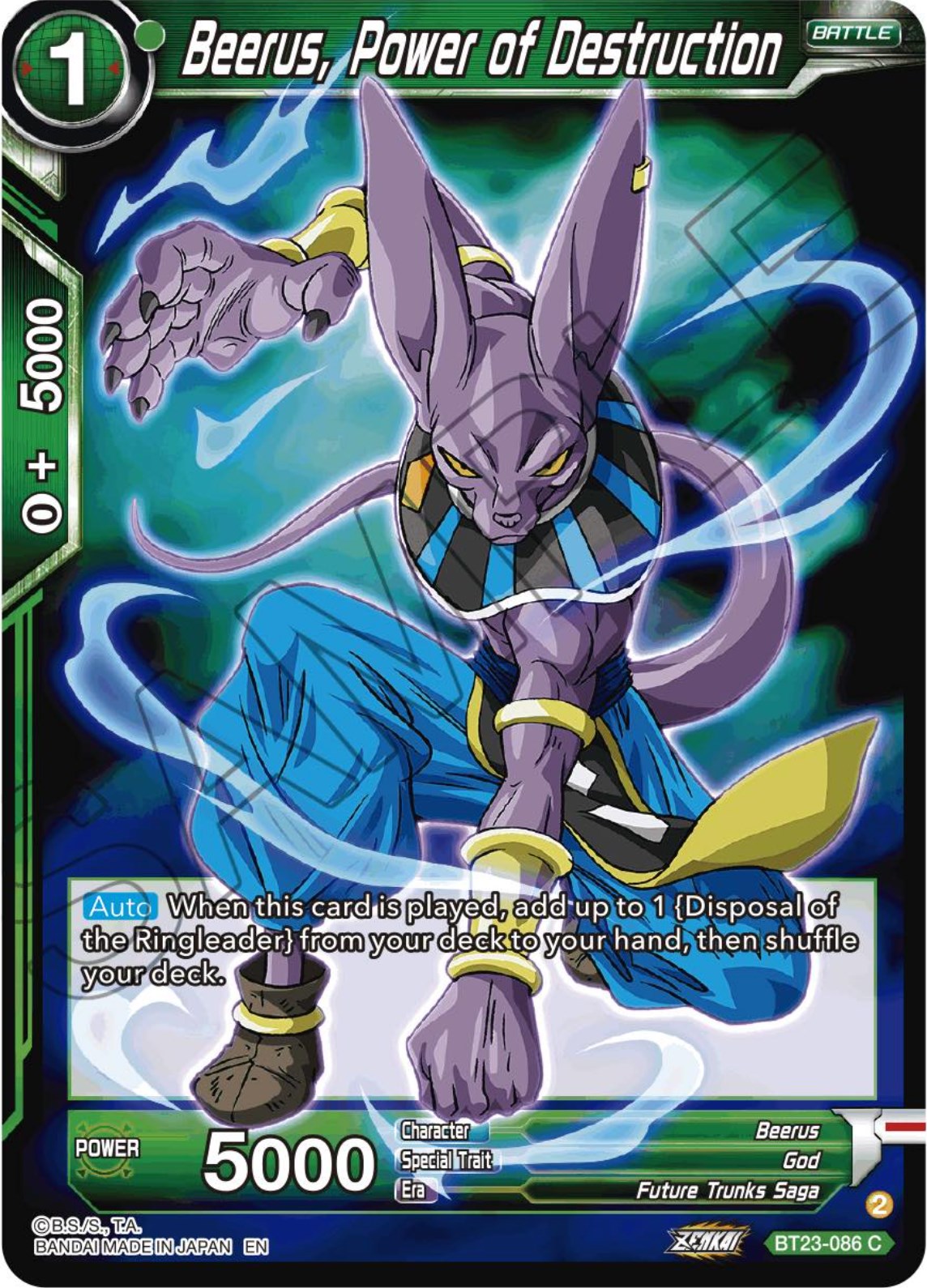 Beerus, Power of Destruction (BT23-086) [Perfect Combination] | Event Horizon Hobbies CA