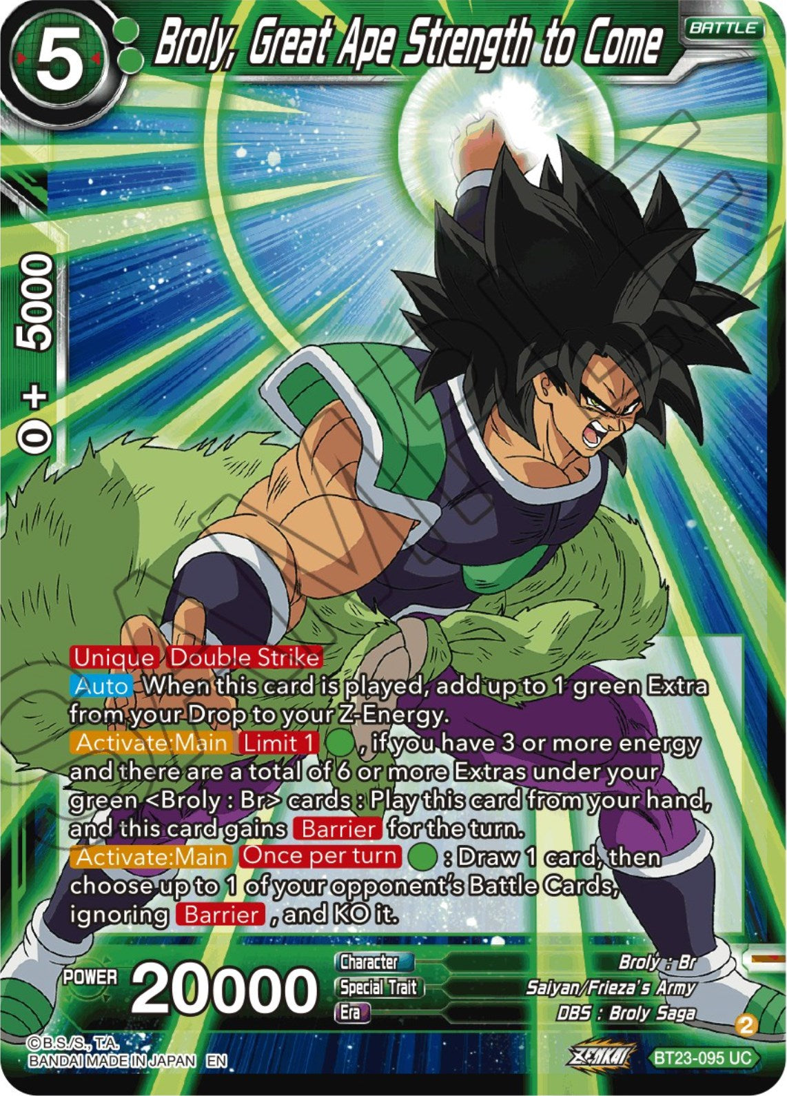 Broly, Great Ape Strength to Come (BT23-095) [Perfect Combination] | Event Horizon Hobbies CA