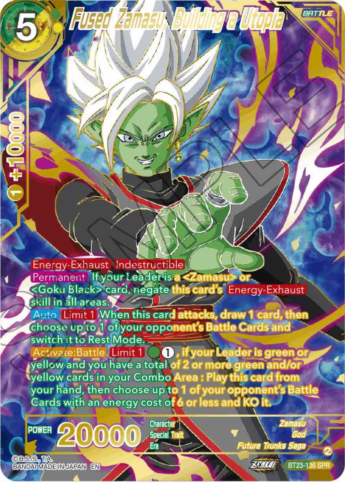 Fused Zamasu, Building a Utopia (SPR) (BT23-136) [Perfect Combination] | Event Horizon Hobbies CA