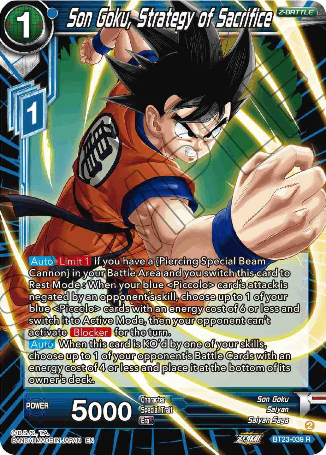 Son Goku, Strategy of Sacrifice (BT23-039) [Perfect Combination] | Event Horizon Hobbies CA