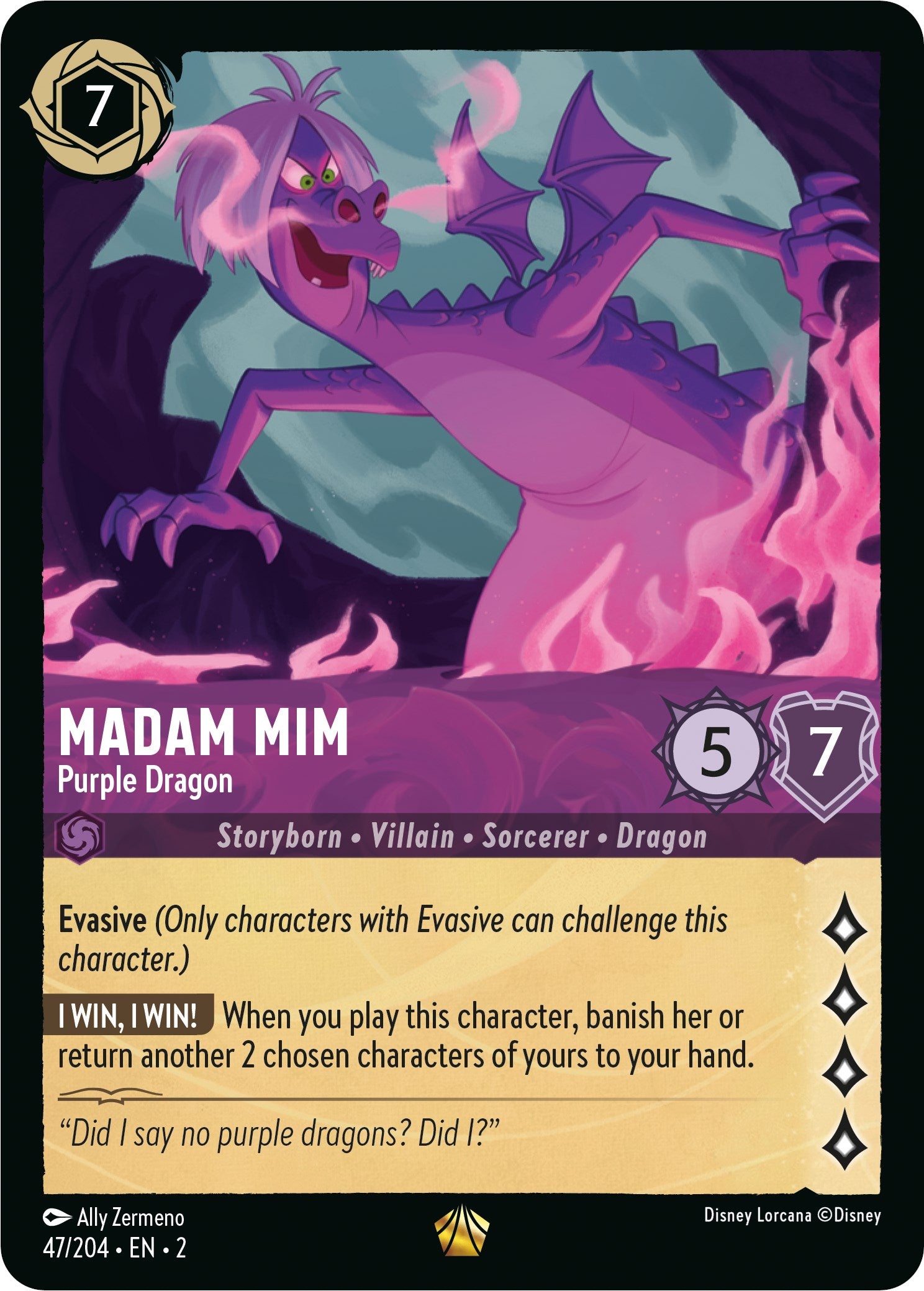 Madam Mim - Purple Dragon (47/204) [Rise of the Floodborn] | Event Horizon Hobbies CA