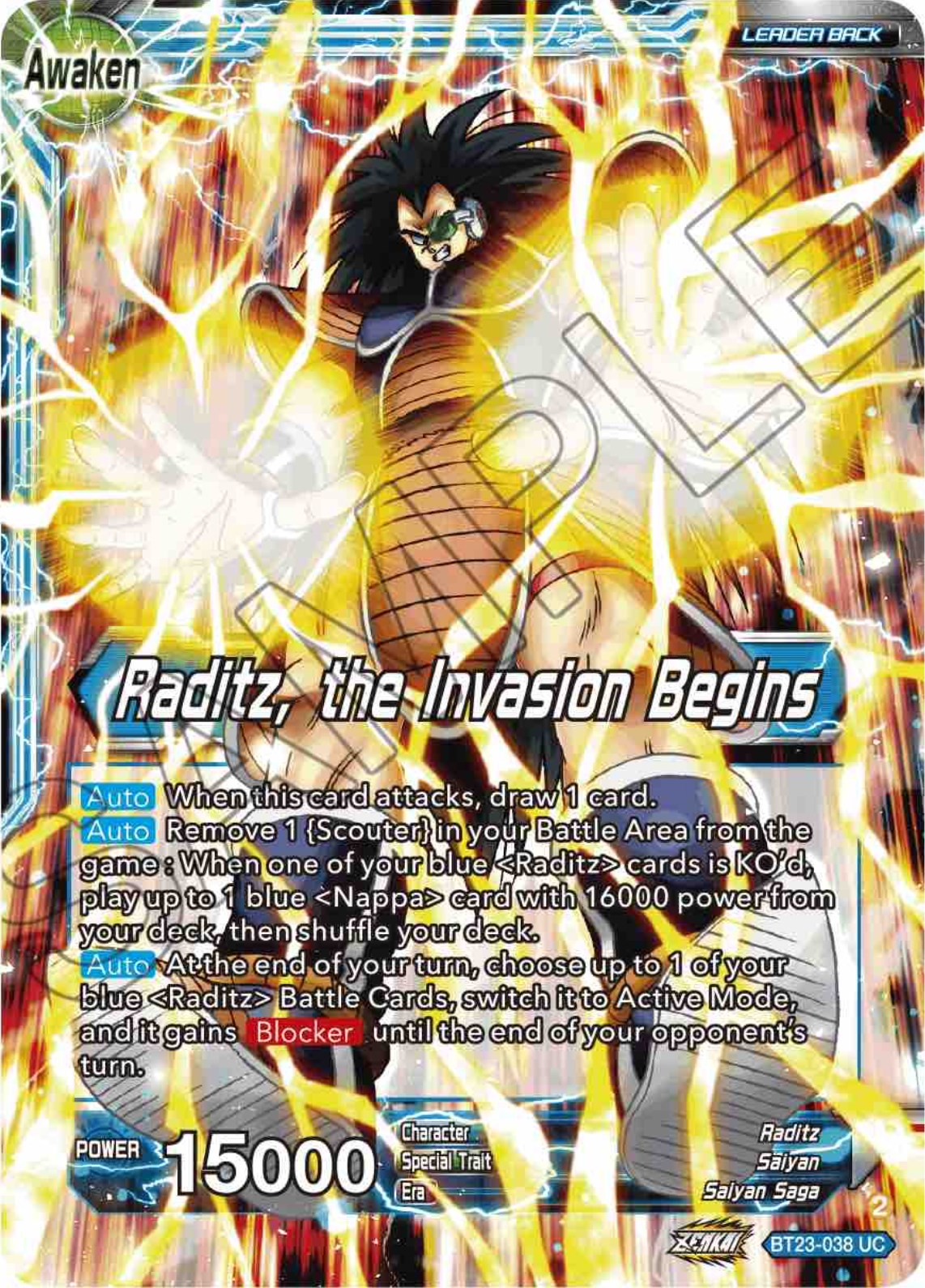 Raditz // Raditz, the Invasion Begins (BT23-038) [Perfect Combination] | Event Horizon Hobbies CA