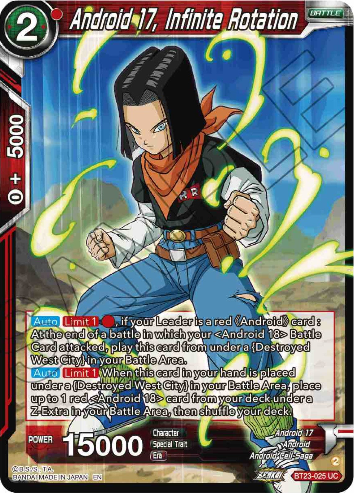 Android 17, Infinite Rotation (BT23-025) [Perfect Combination] | Event Horizon Hobbies CA