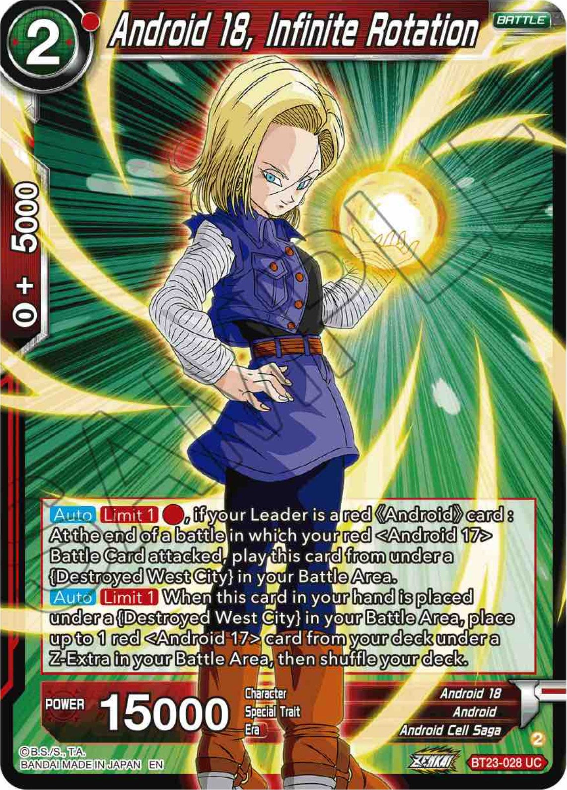 Android 18, Infinite Rotation (BT23-028) [Perfect Combination] | Event Horizon Hobbies CA