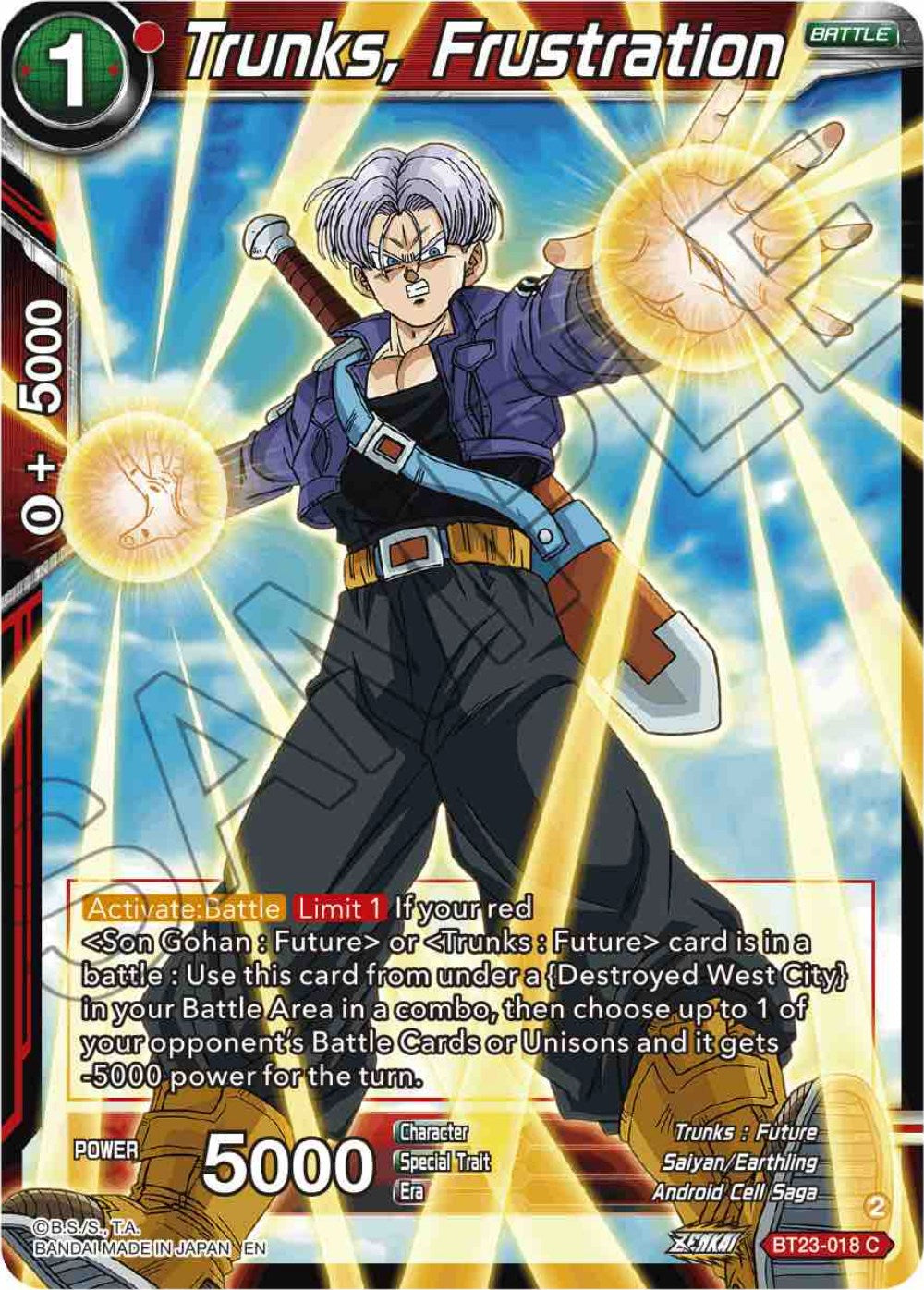 Trunks, Frustration (BT23-018) [Perfect Combination] | Event Horizon Hobbies CA