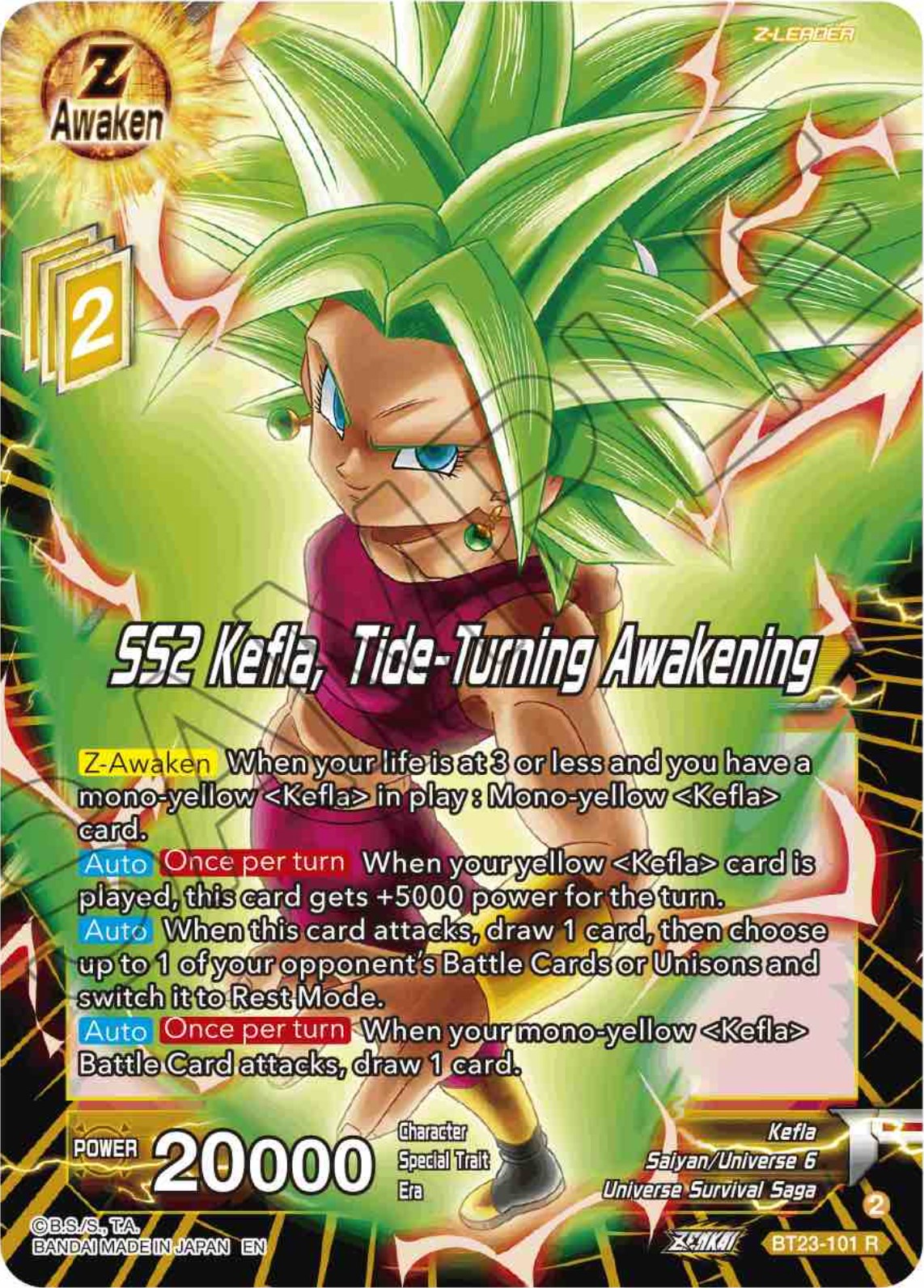 SS2 Kefla, Tide-Turning Awakening (BT23-101) [Perfect Combination] | Event Horizon Hobbies CA