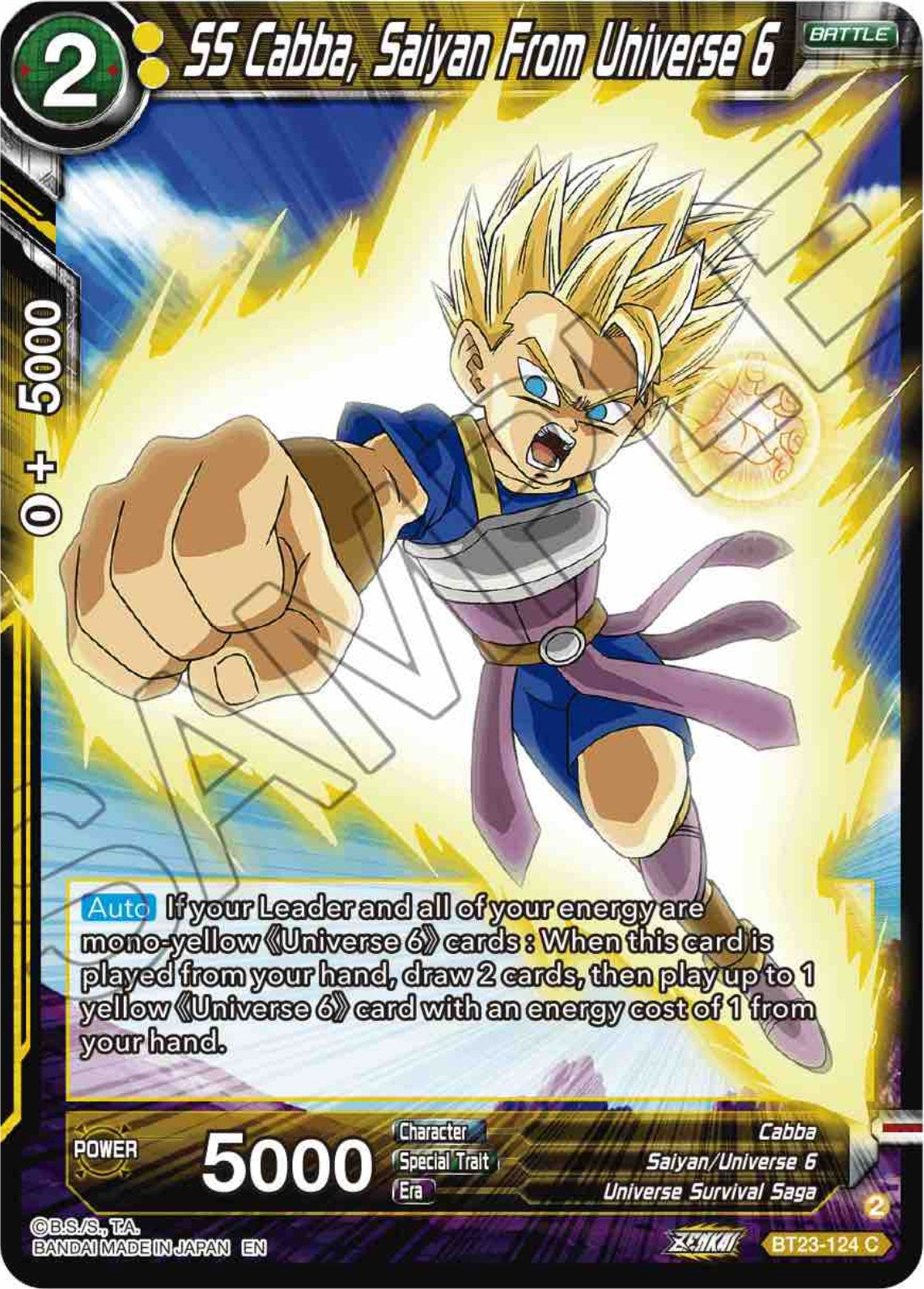 SS Cabba, Saiyan From Universe 6 (BT23-124) [Perfect Combination] | Event Horizon Hobbies CA