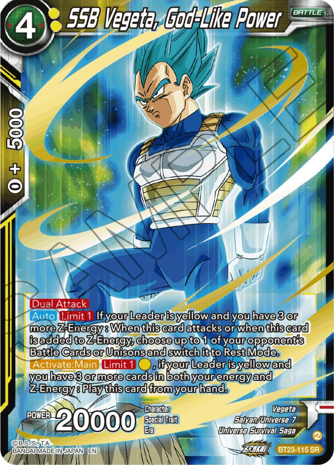 SSB Vegeta, God-Like Power (BT23-115) [Perfect Combination] | Event Horizon Hobbies CA