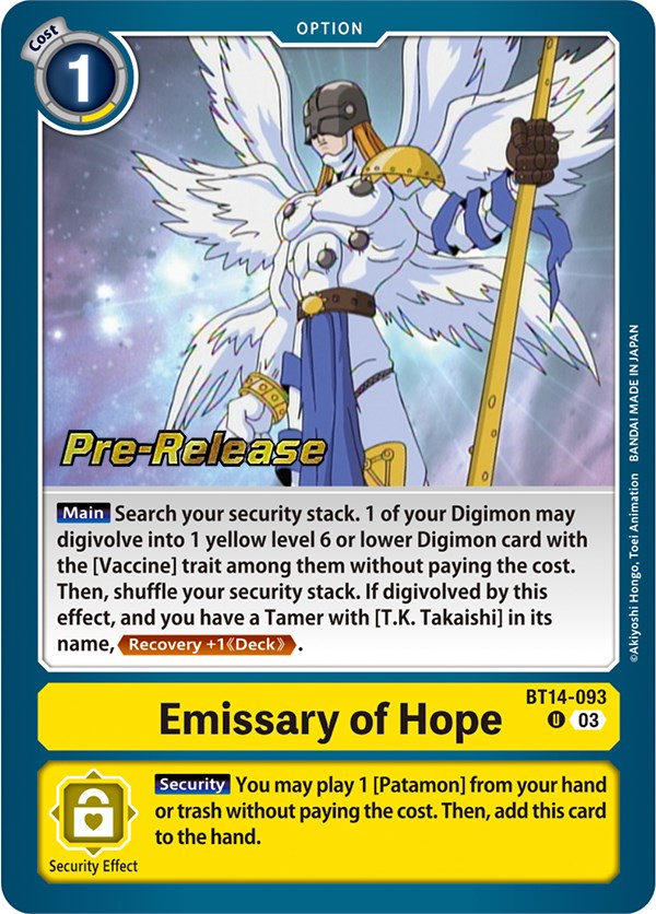 Emissary of Hope [BT14-093] [Blast Ace Pre-Release Cards] | Event Horizon Hobbies CA