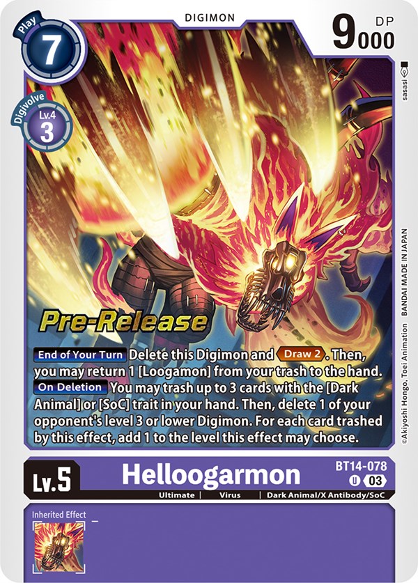 Helloogarmon [BT14-078] [Blast Ace Pre-Release Cards] | Event Horizon Hobbies CA