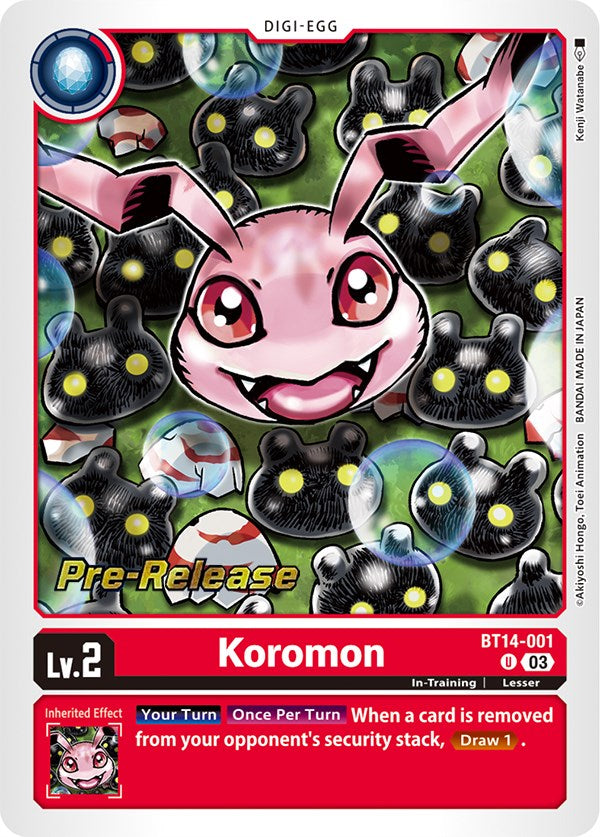 Koromon [BT14-001] [Blast Ace Pre-Release Cards] | Event Horizon Hobbies CA