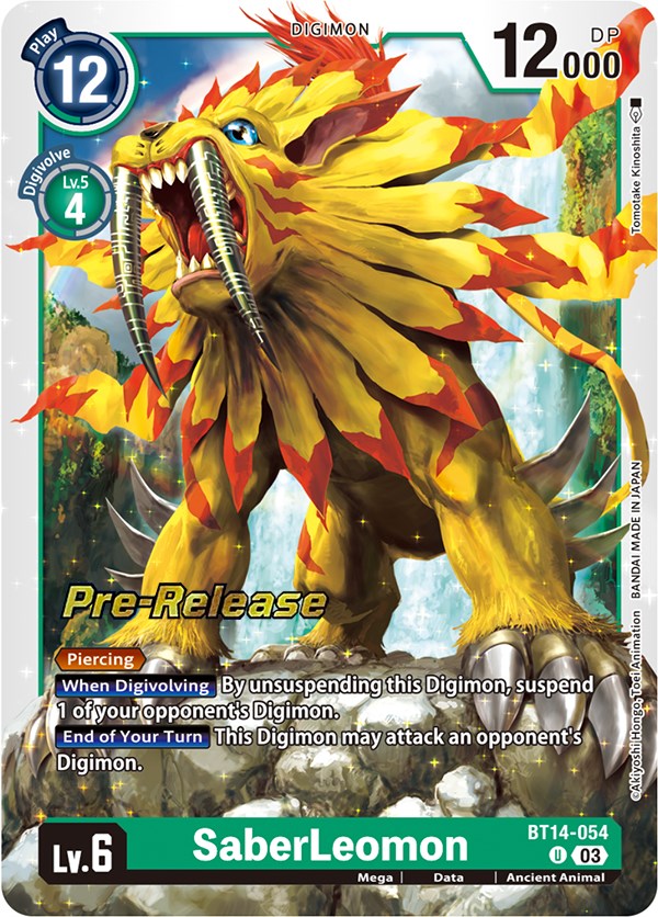 SaberLeomon [BT14-054] [Blast Ace Pre-Release Cards] | Event Horizon Hobbies CA