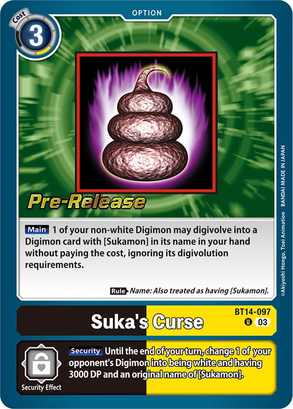 Suka's Curse [BT14-097] [Blast Ace Pre-Release Cards] | Event Horizon Hobbies CA