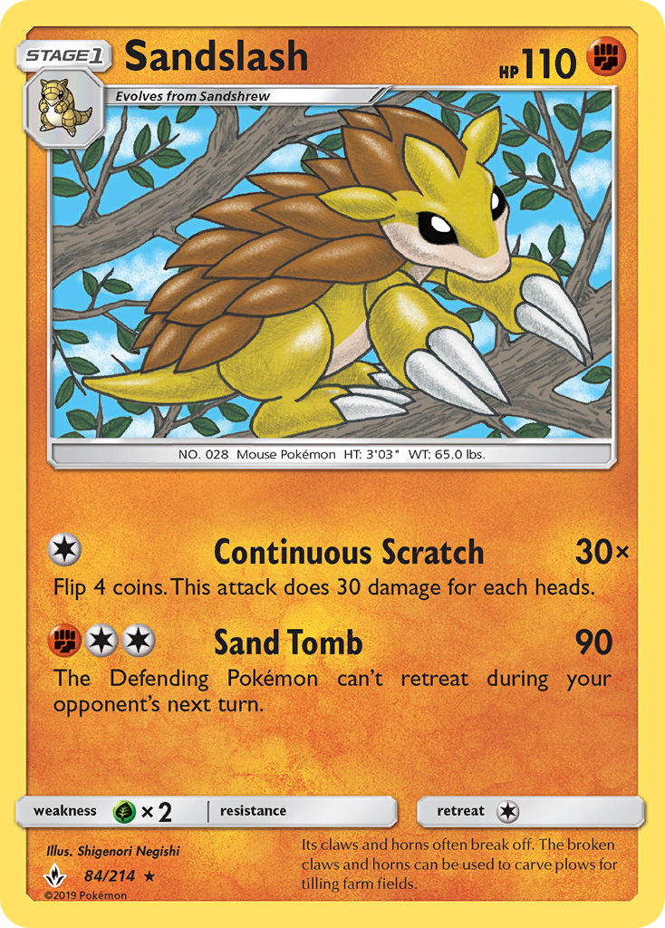 Sandslash (84/214) [Sun & Moon: Unbroken Bonds] | Event Horizon Hobbies CA