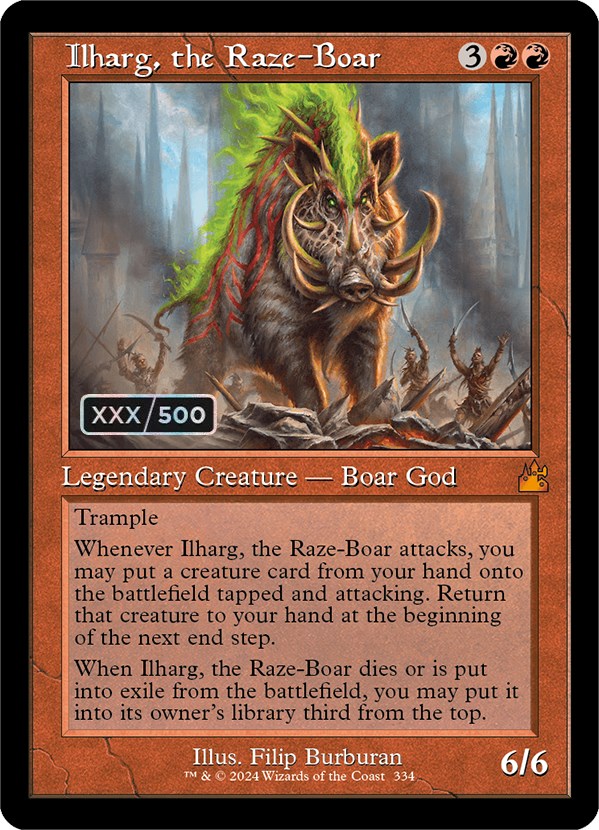 Ilharg, the Raze-Boar (Retro) (Serialized) [Ravnica Remastered] | Event Horizon Hobbies CA