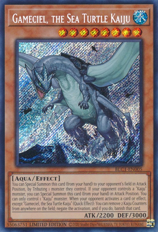 Gameciel, the Sea Turtle Kaiju [BLC1-EN005] Secret Rare | Event Horizon Hobbies CA