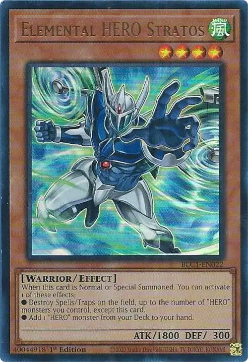 Elemental HERO Stratos (Alternate Art) [BLC1-EN022] Ultra Rare | Event Horizon Hobbies CA