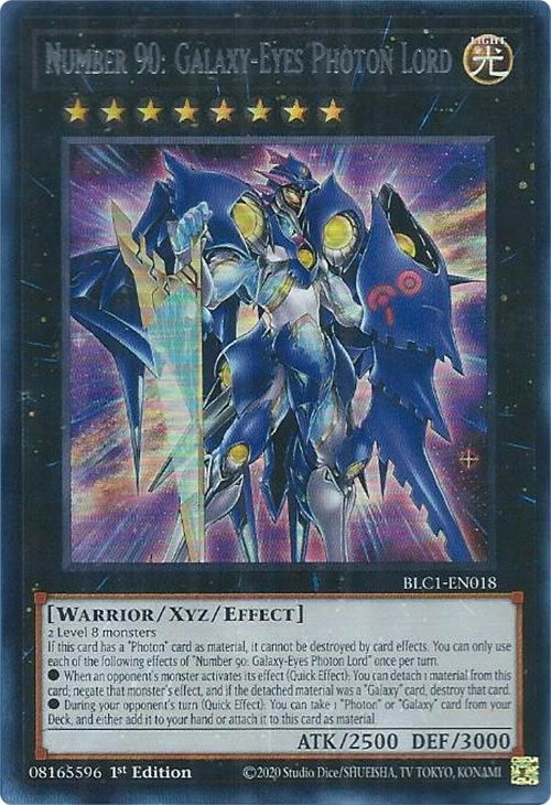 Number 90: Galaxy-Eyes Photon Lord (Silver) [BLC1-EN018] Ultra Rare | Event Horizon Hobbies CA