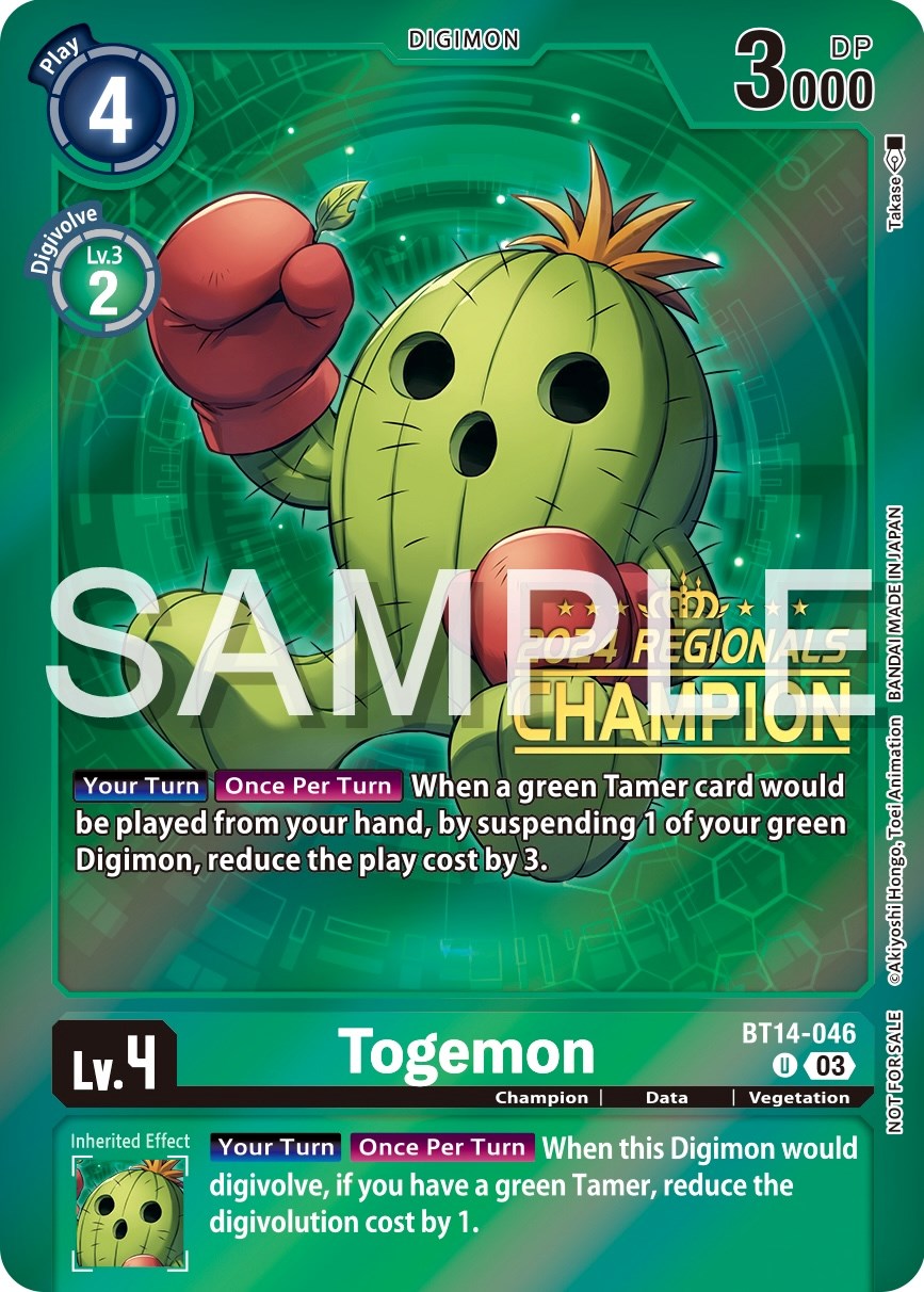 Togemon [BT14-046] (2024 Regionals Champion) [Blast Ace Promos] | Event Horizon Hobbies CA