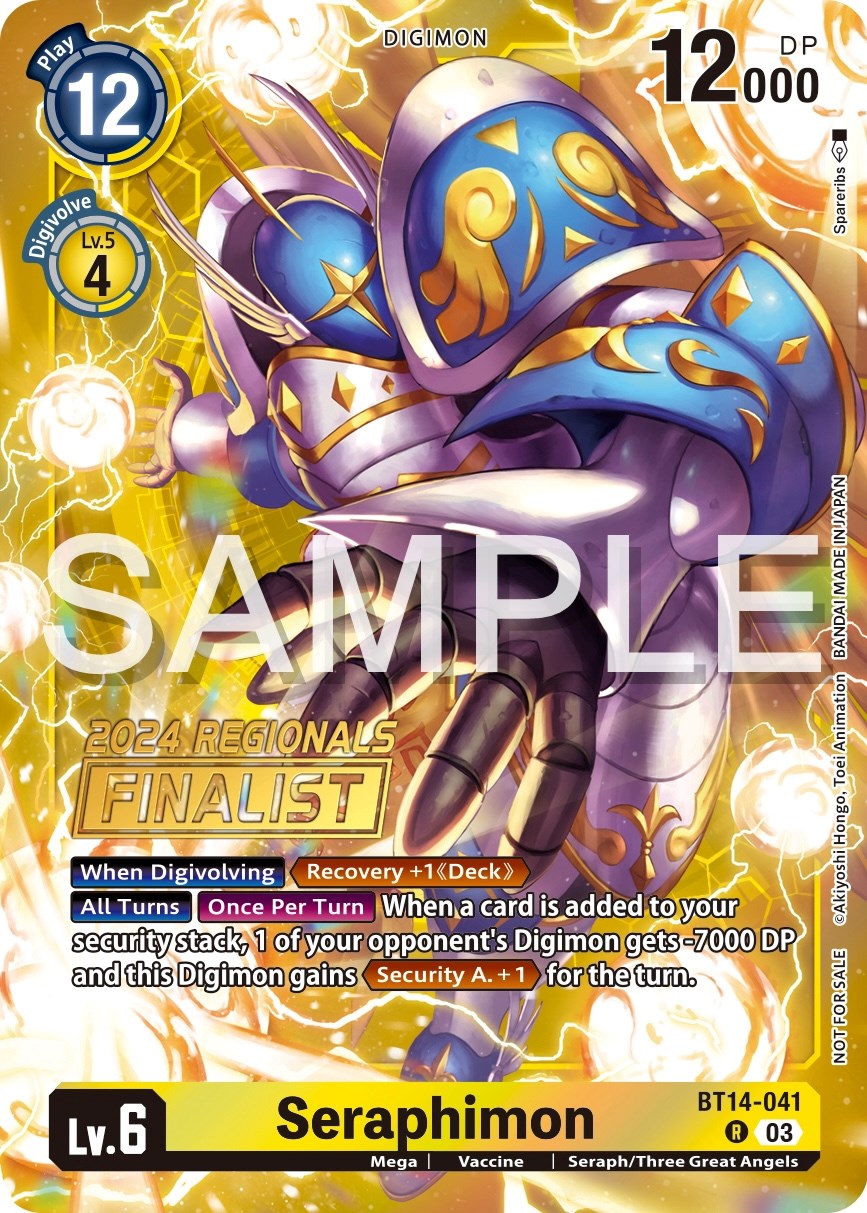 Seraphimon [BT14-041] (2024 Regionals Finalist) [Blast Ace Promos] | Event Horizon Hobbies CA