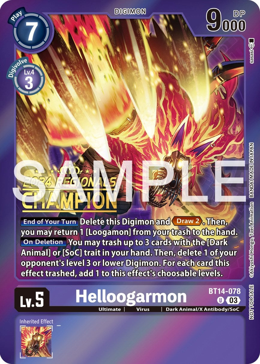 Helloogarmon [BT14-078] (2024 Regionals Champion) [Blast Ace Promos] | Event Horizon Hobbies CA