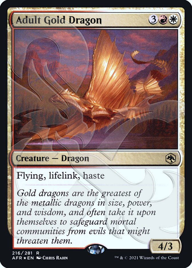 Adult Gold Dragon (Ampersand Promo) [Dungeons & Dragons: Adventures in the Forgotten Realms Promos] | Event Horizon Hobbies CA