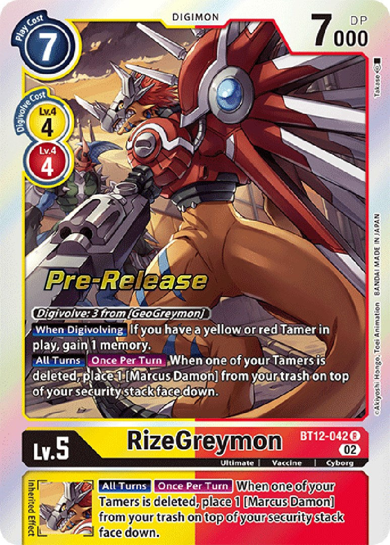 RizeGreymon [BT12-042] [Across Time Pre-Release Cards] | Event Horizon Hobbies CA