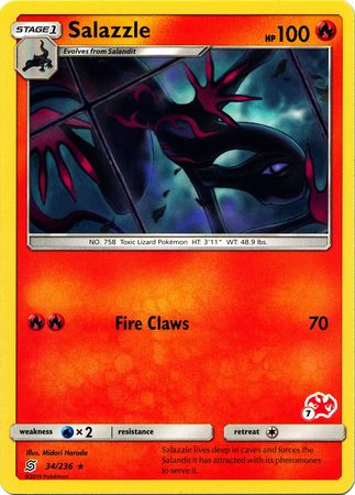 Salazzle (34/236) (Charizard Stamp #7) [Battle Academy 2020] | Event Horizon Hobbies CA