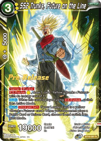 SS2 Trunks, Future on the Line (BT16-081) [Realm of the Gods Prerelease Promos] | Event Horizon Hobbies CA