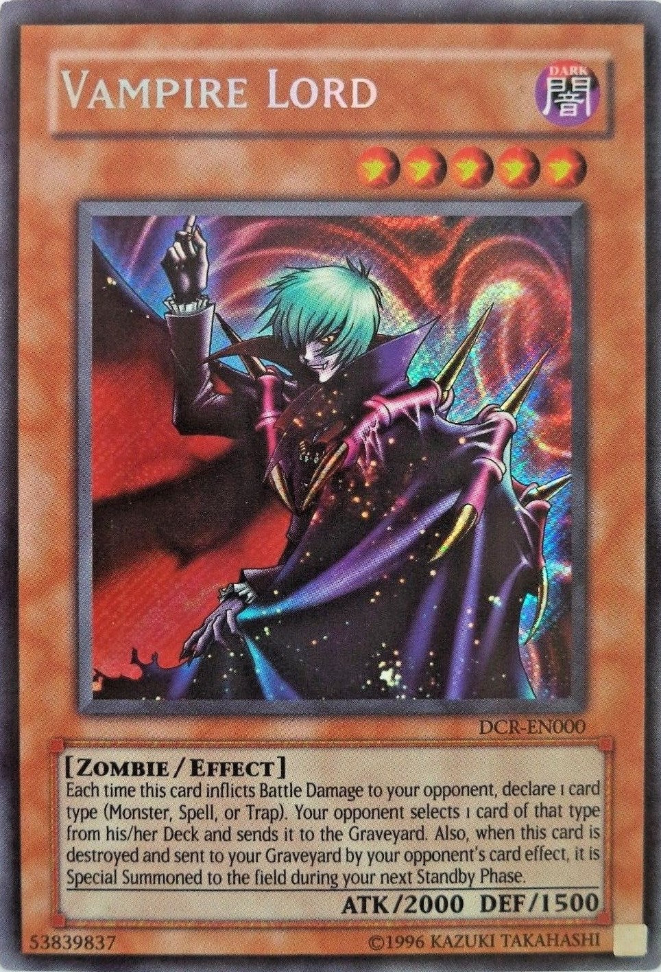 Vampire Lord [DCR-EN000] Secret Rare | Event Horizon Hobbies CA