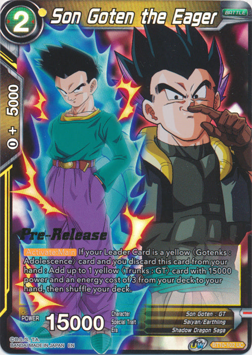 Son Goten the Eager (BT10-102) [Rise of the Unison Warrior Prerelease Promos] | Event Horizon Hobbies CA