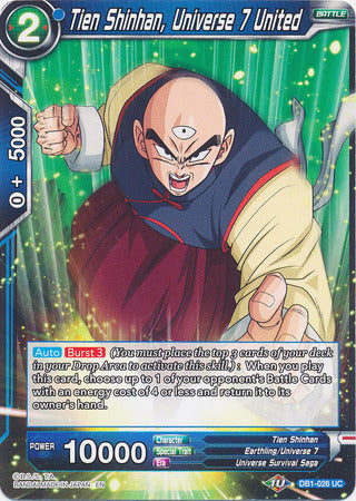 Tien Shinhan, Universe 7 United (DB1-026) [Dragon Brawl] | Event Horizon Hobbies CA