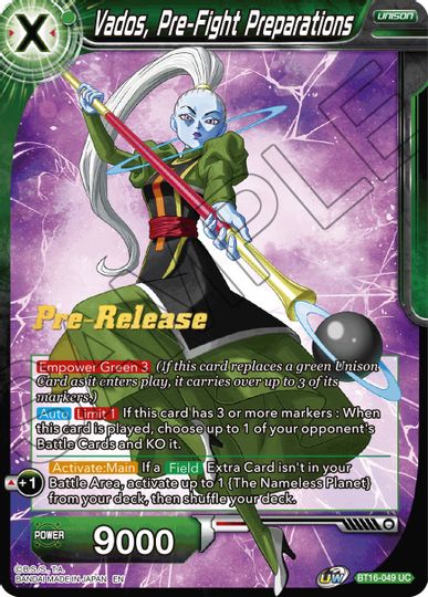 Vados, Pre-Fight Preparations (BT16-049) [Realm of the Gods Prerelease Promos] | Event Horizon Hobbies CA