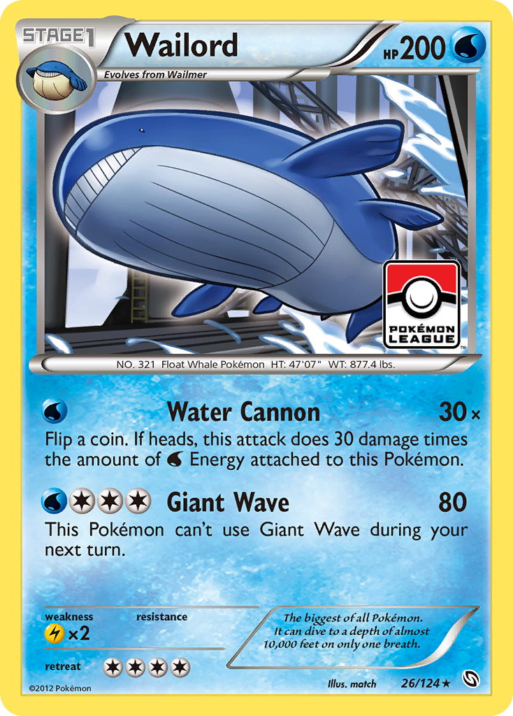 Wailord (26/124) [Black & White: Dragons Exalted] | Event Horizon Hobbies CA