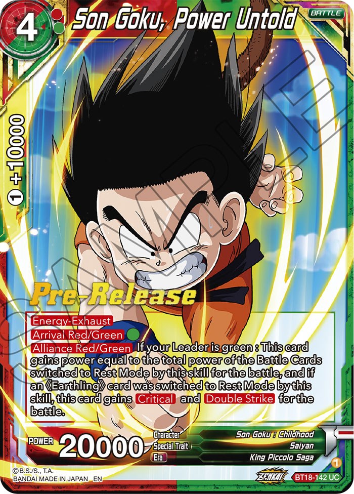 Son Goku, Power Untold (BT18-142) [Dawn of the Z-Legends Prerelease Promos] | Event Horizon Hobbies CA