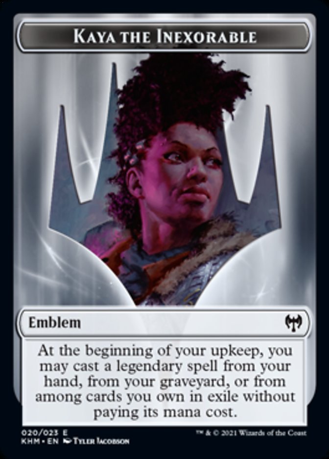 Emblem - Kaya, the Inexorable [Kaldheim] | Event Horizon Hobbies CA