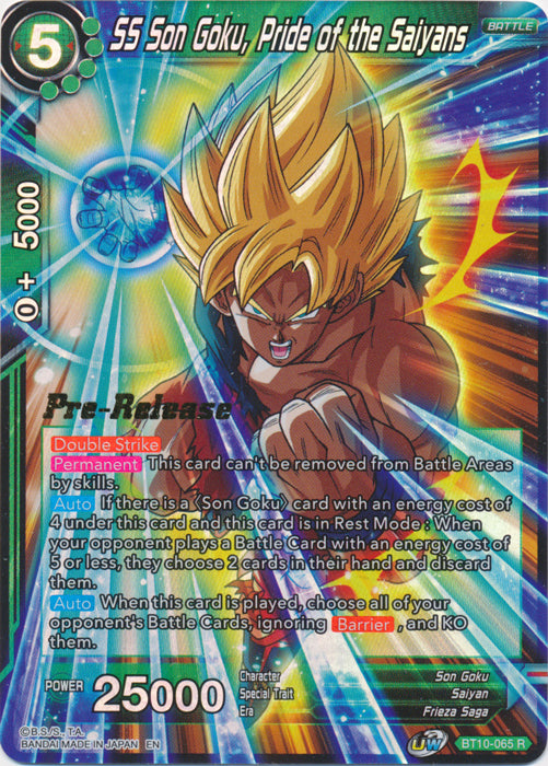 SS Son Goku, Pride of the Saiyans (BT10-065) [Rise of the Unison Warrior Prerelease Promos] | Event Horizon Hobbies CA