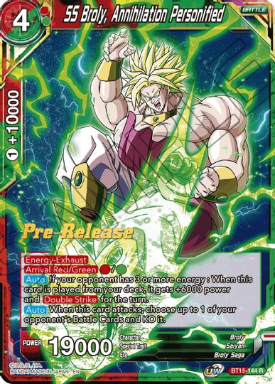 SS Broly, Annihilation Personified (BT15-144) [Saiyan Showdown Prerelease Promos] | Event Horizon Hobbies CA