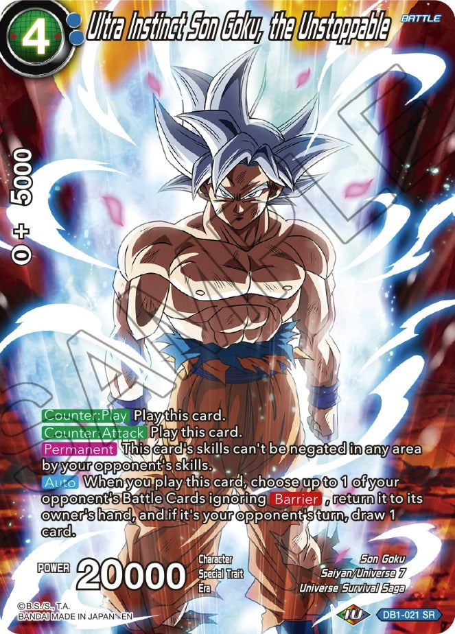 Ultra Instinct Son Goku, the Unstoppable (DB1-021) [Theme Selection: History of Son Goku] | Event Horizon Hobbies CA