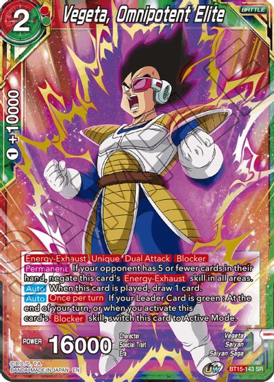 Vegeta, Omnipotent Elite (BT15-143) [Saiyan Showdown] | Event Horizon Hobbies CA